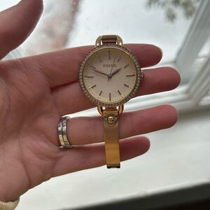 Fossil Women's Gold-Tone Watch with Crystal Accents